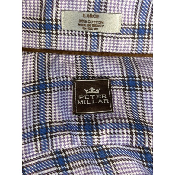 Peter Millar Men's Nanoluxe Easy Care Button-Down Long Sleeve Size Large Purple - Picture 9 of 13